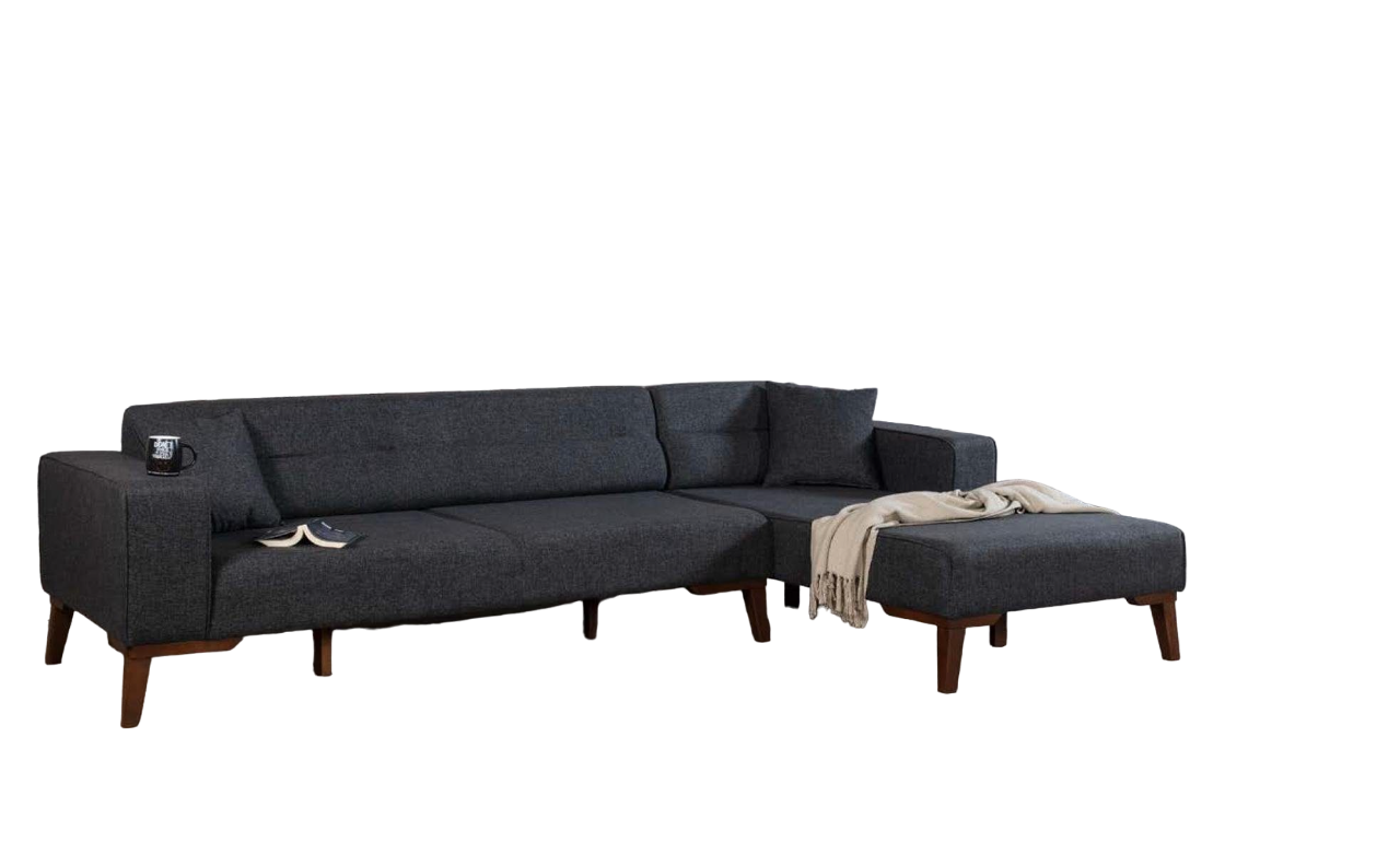 Luxus Graues L-Form Sofa Moderne Eckcouch Sitzecke Textil Möbel Sofort