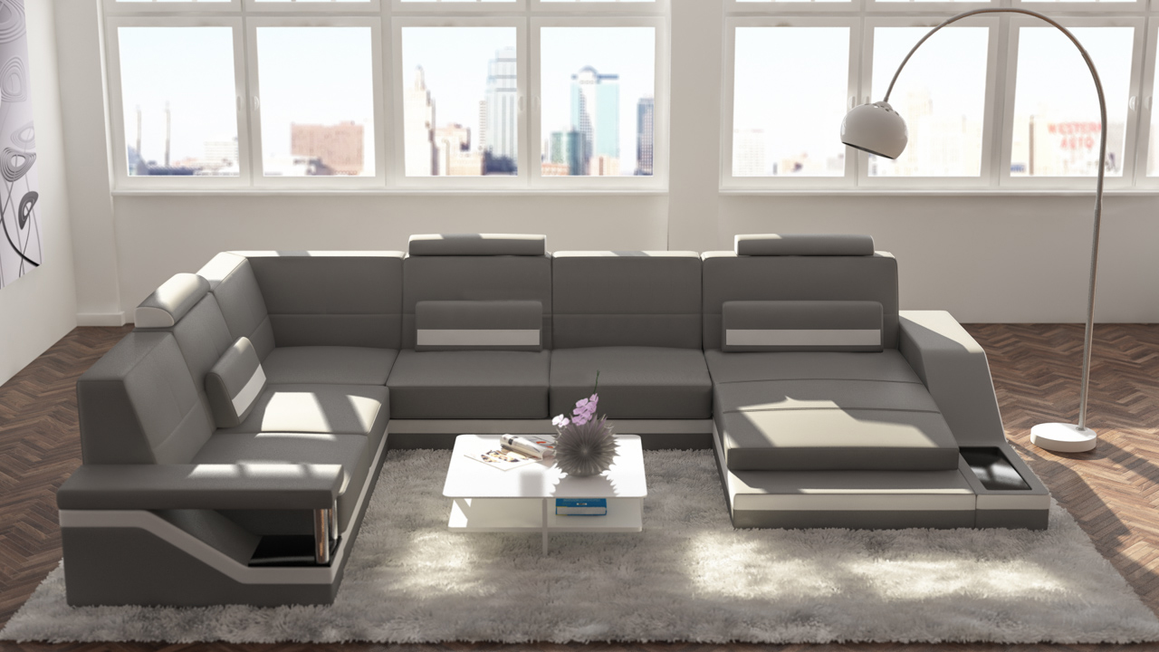 Designer Wohnlandschaft U-Form Couch Ecksofa Polster Garnitur Eckgarnitur