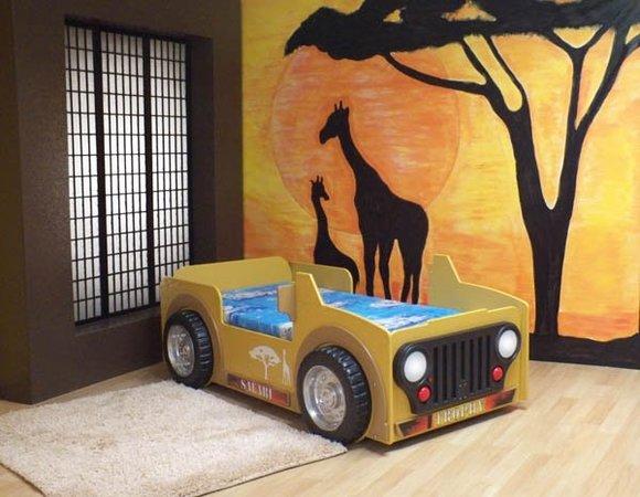 Bett mit Matratze Kinderbett Jugendbett Jeep Auto Bett Betten SAFARI