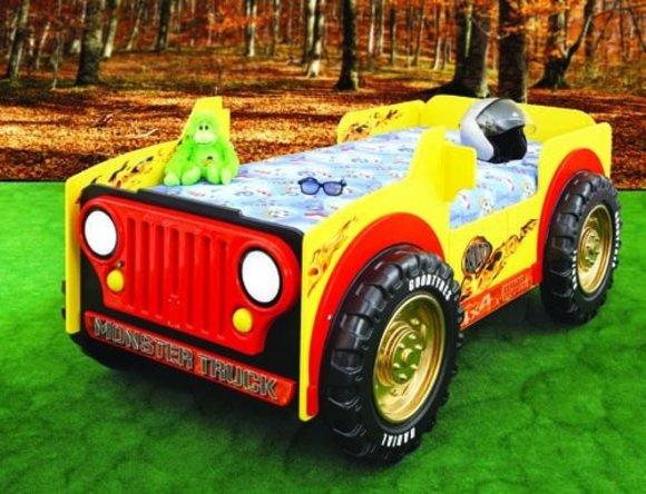 Kinderbett mit Matratze Auto Betten Lastwagen Monster Truck