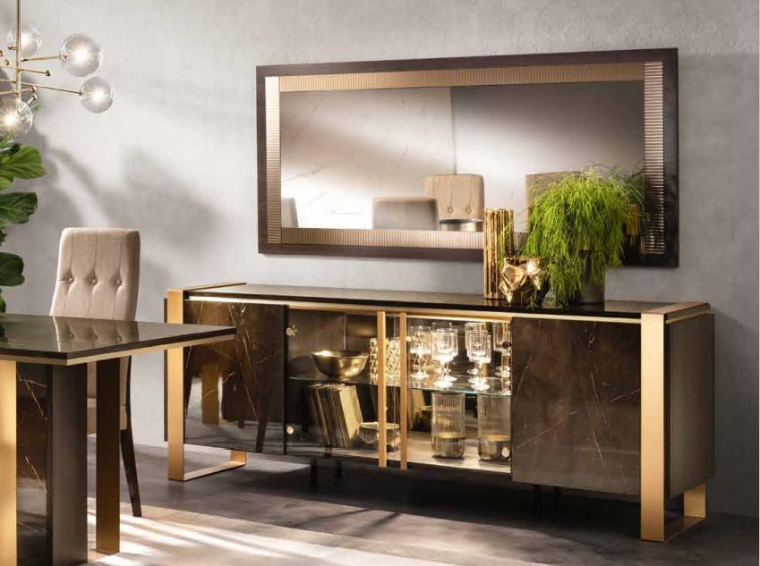 Buffet Anrichte Kommode Spiegel Echte Handarbeit Holz Regal Regale 2tlg Kommoden